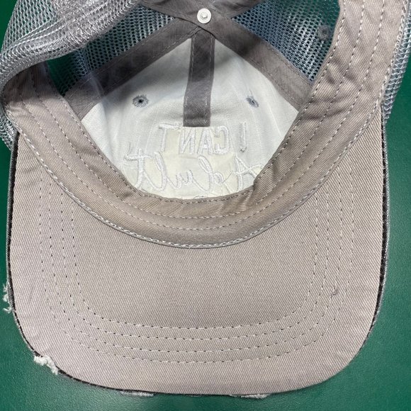 Charcoal Gray Mesh Ball Cap Hat "I Can't Adult Today" with Adjustable Sizing (Ve - Picture 5 of 6